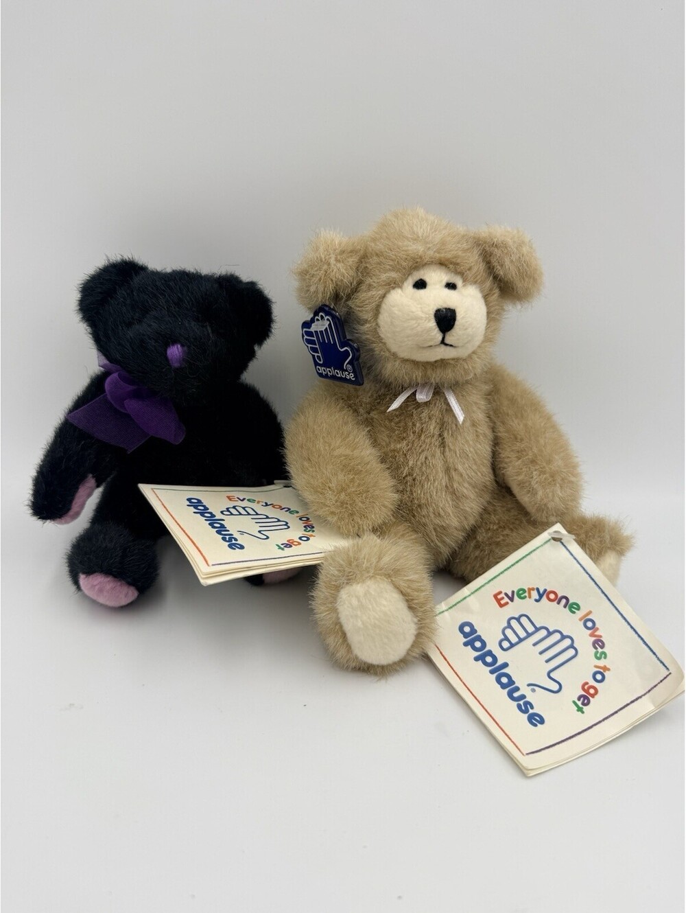 Vintage Applause Plush Teddy Bears W/ Tags Lot Of 2